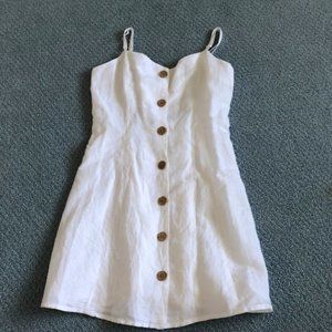 Urban Outfitters White Cross Back Button Dress